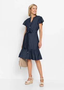 Vestido vaquero de algodón orgánico Mujer Vestidos