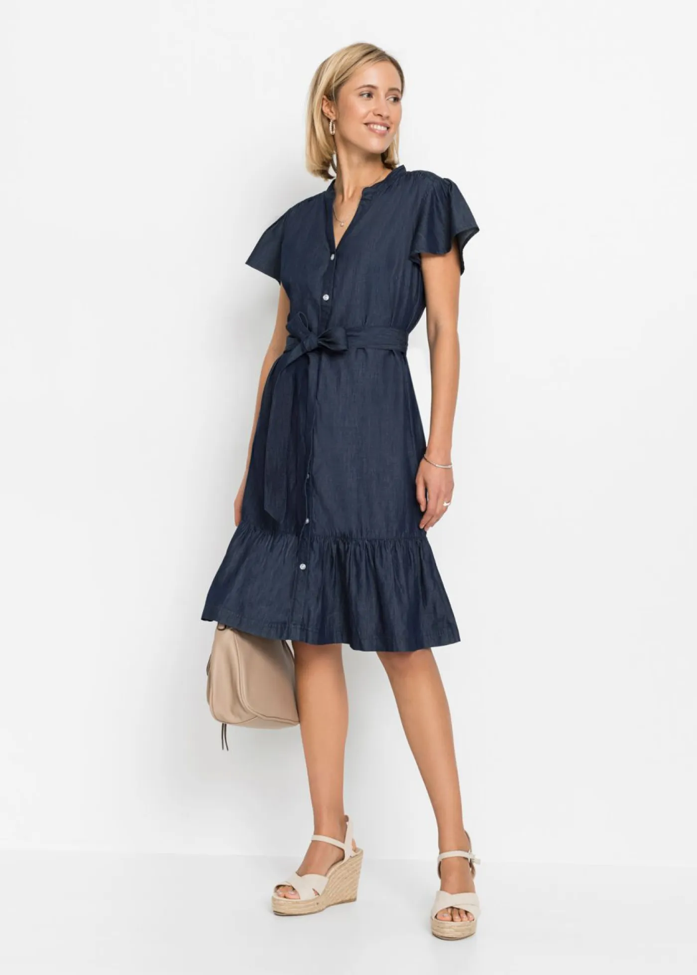 Vestido vaquero de algodón orgánico Mujer Vestidos