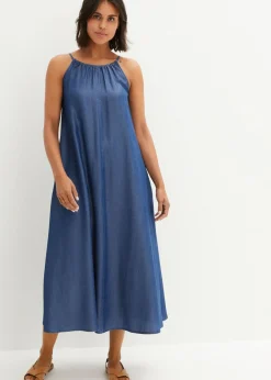 Sale Vestido vaquero de lyocell fluido Mujer Esenciales|Vestidos