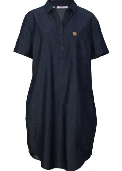 Vestido vaquero de manga corta Mujer Vestidos