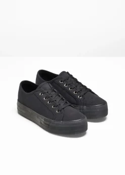 Outlet Zapatillas con plataforma de lona de algodón Mujer Tendencias·Zapatos Veganos|Zapatillas