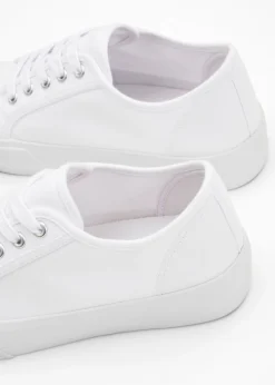 Sale Zapatillas con plataforma de lona de algodón Mujer Tendencias·Zapatos Veganos|Zapatillas