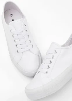 Sale Zapatillas con plataforma de lona de algodón Mujer Tendencias·Zapatos Veganos|Zapatillas
