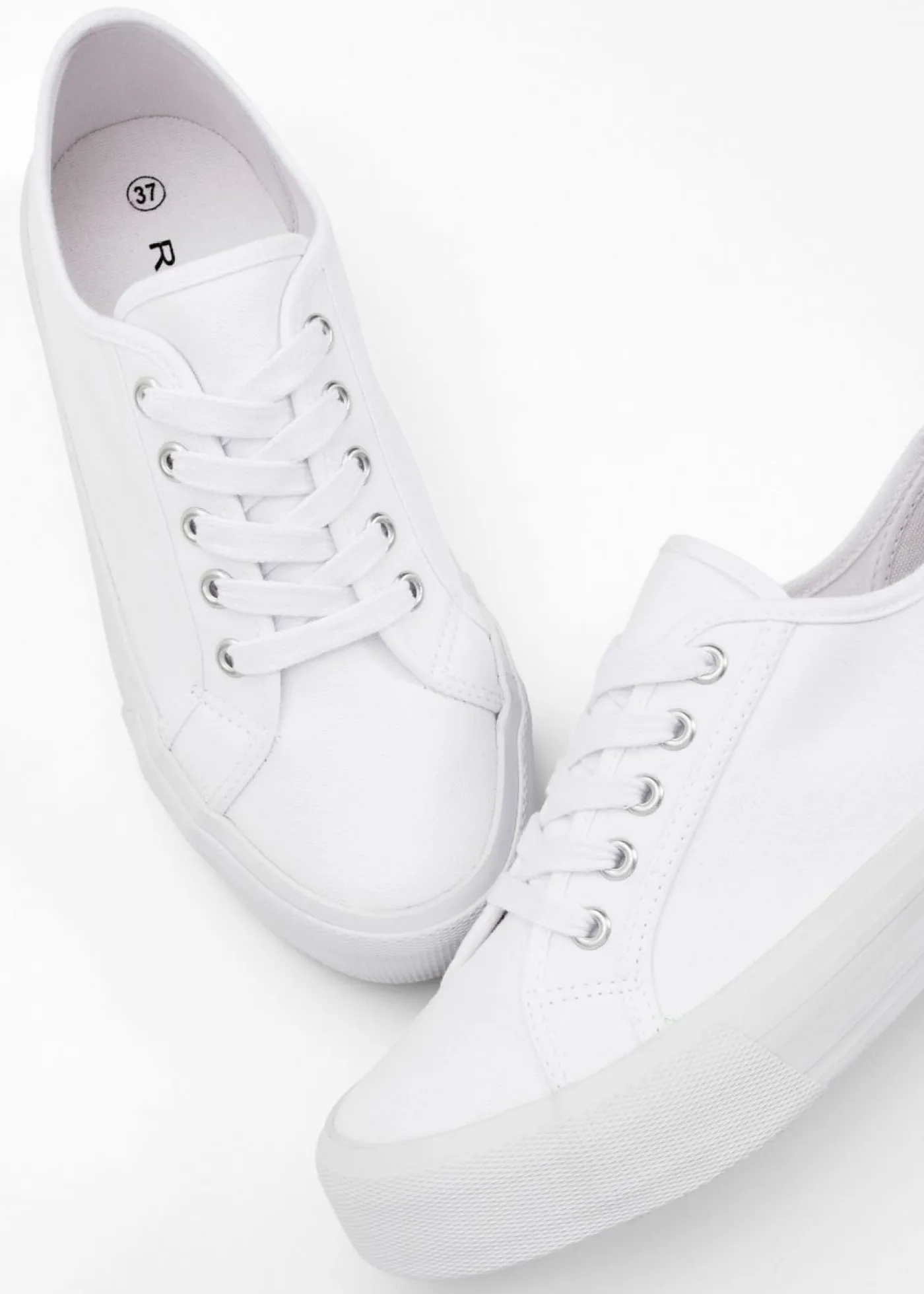 Sale Zapatillas con plataforma de lona de algodón Mujer Tendencias·Zapatos Veganos|Zapatillas