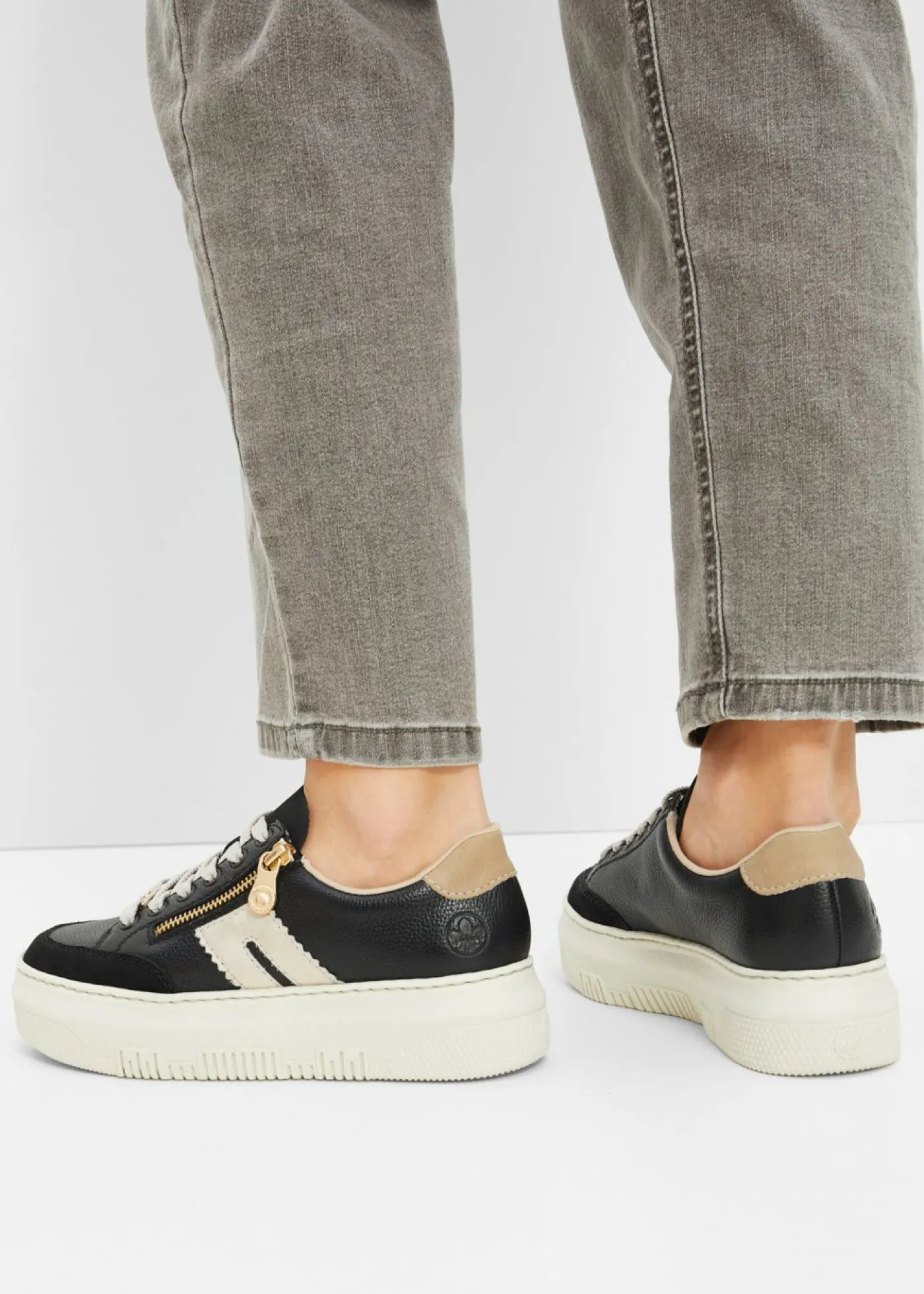 Sale Zapatillas deportivas cómodas de Rieker de piel con plataforma Mujer Zapatos De Marca·Rieker|Zapatos Cómodos